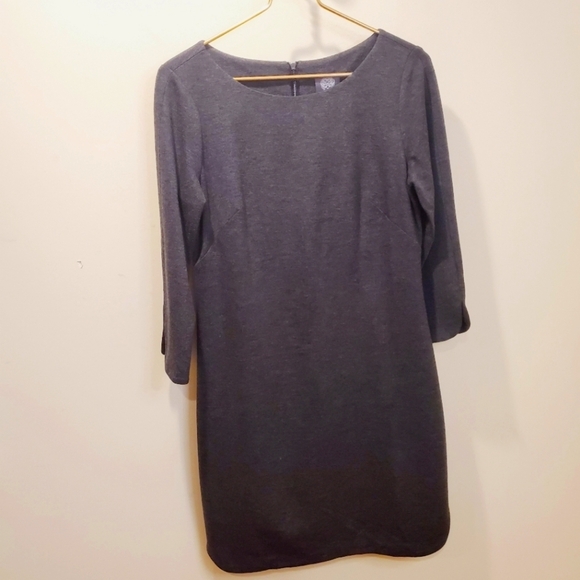 VINCE CAMUTO women's gray 3/4 sleeves midi casual dress Size 6 - Picture 1 of 12